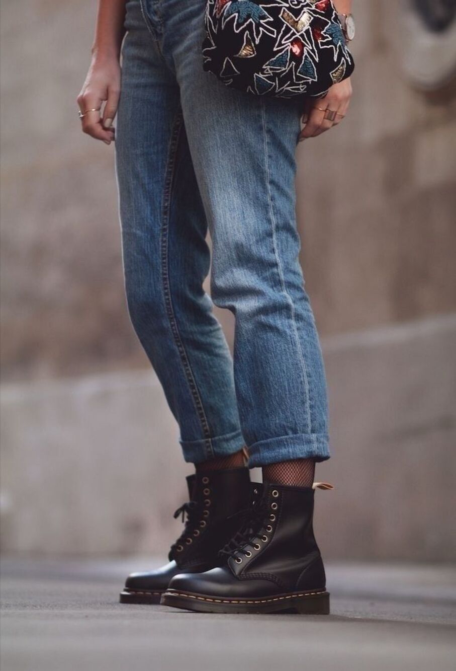 Dr. Martens 1460 Leather Lace Up Combat Boots Size 8